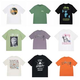 Stu short-sleeved logo round neck short-sleeved loose unisex T-shirt-1855