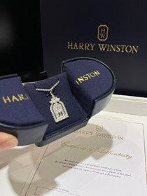 Harry Winston Full Diamond Door of Happiness Necklace-3615