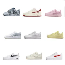 Nike Air Force 1 Distressed Paint-Splattered Graffiti Sneakers-6007  